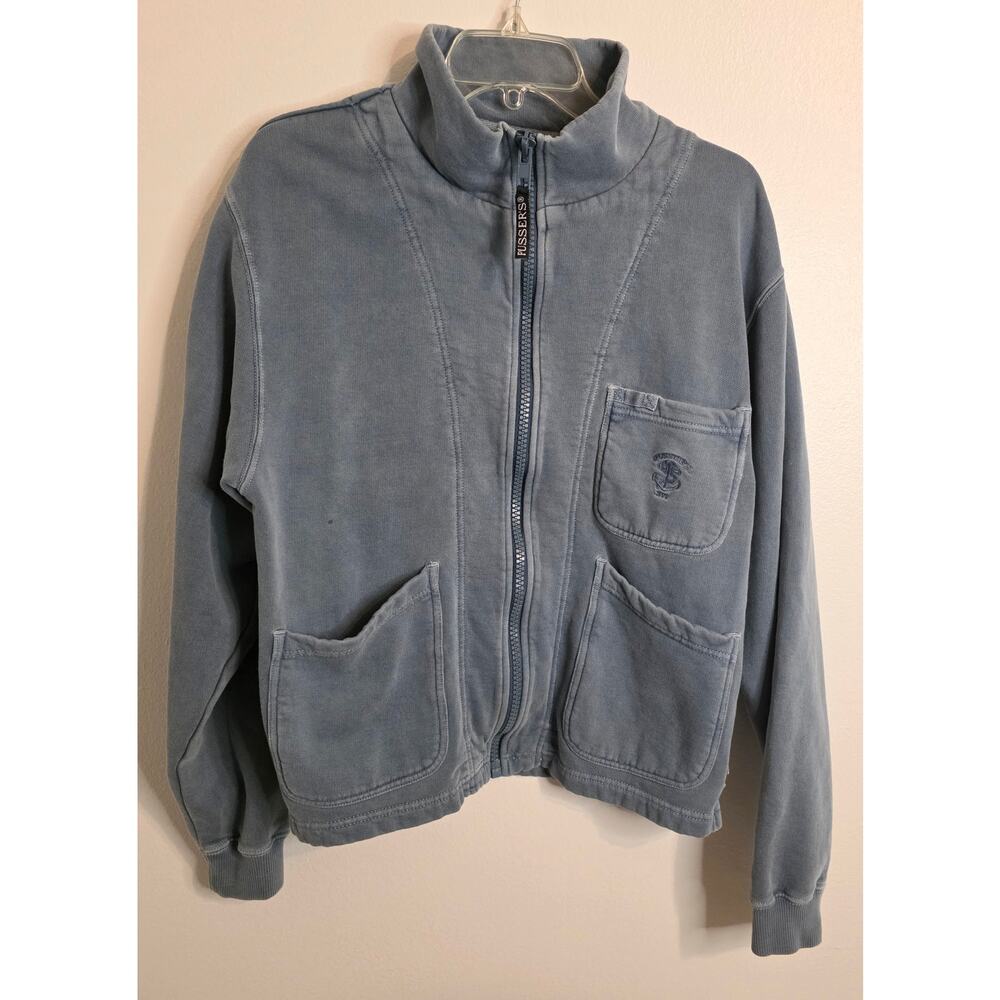 Pusser's Full Zip Sailing Sweats Sweater Blue Gray Men's Size S0